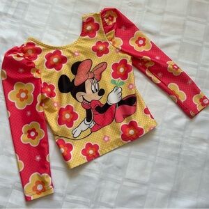 3 for $20 🐣 Disney Junior Full Sleeve Minnie Mouse Floral Sun & Swim Top